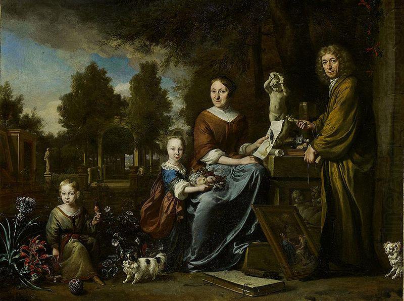 Jan Weenix Agneta Block and her family at their summer home Vijverhof with her cultivated pineapple china oil painting image